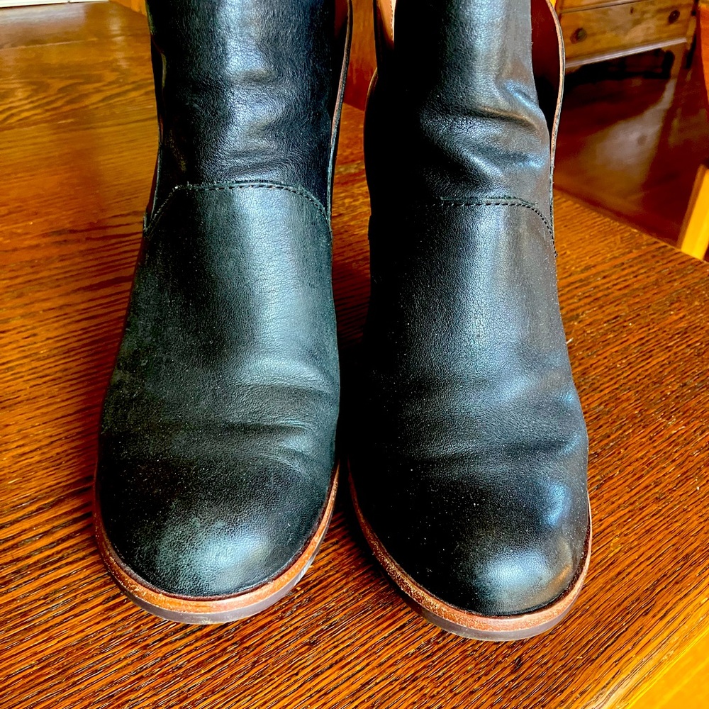 Kork-Ease Booties
Black with brown heels
3 1/2 inches tall